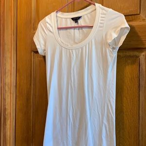 White scoop neck tee